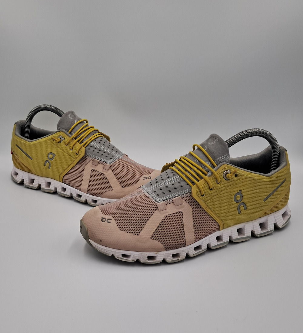 Size 8.5 - On Cloud 5 Running Women's Athletic Shoes Yellow Pink Gray